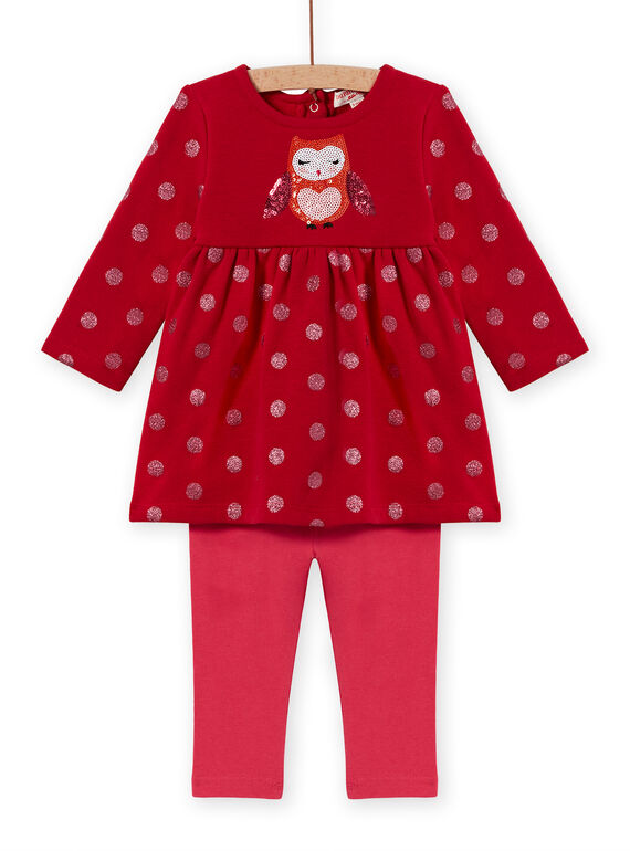 Vestido con estampado de corazones y leggings de rayas para bebé niña MIFUNENS / 21WG09M1ENS511