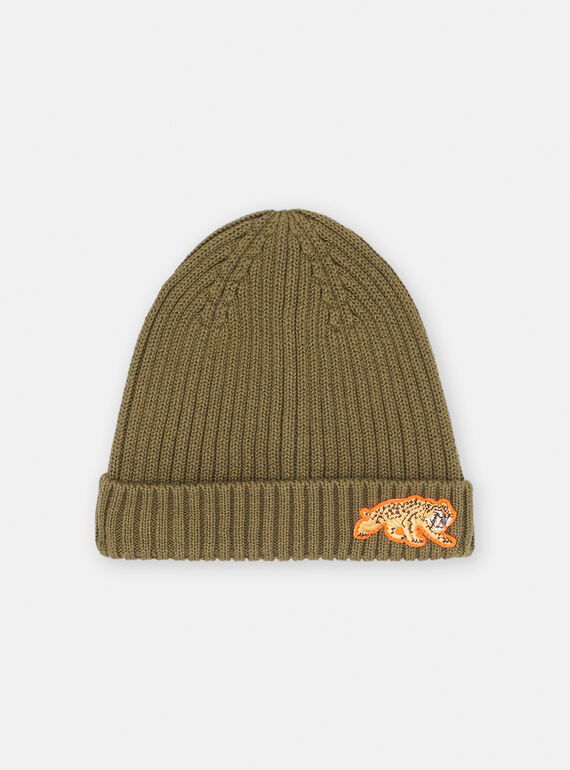 Gorro de color verde de canalé SYOGROBON1 / 23WI0294BONG631