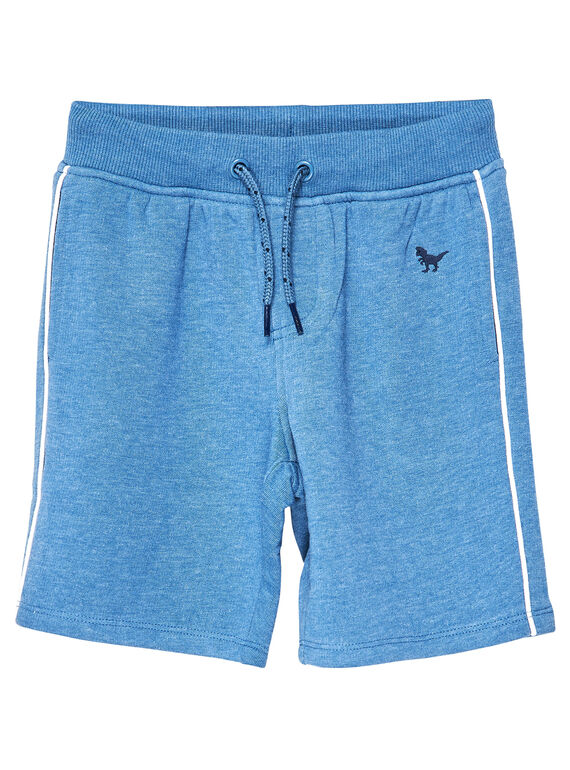 Bermudas de muletón de azul jaspeado para niño JOJOBER5 / 20S90255D25C206