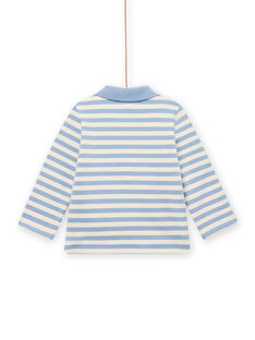 Polo de rayas azul y blanco para bebé niño MUPLAPOL / 21WG10O1POL216