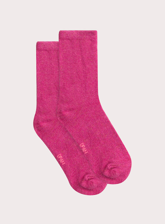 Calcetines de color rosa com lentejuelas para niña VYAJOSCHO2 / 24WI01G1SOQ030