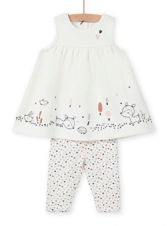 Conjunto de vestido y leggings con estampado de fantasía para recién nacido niña MOU1ENS6 / 21WF0342ENS001