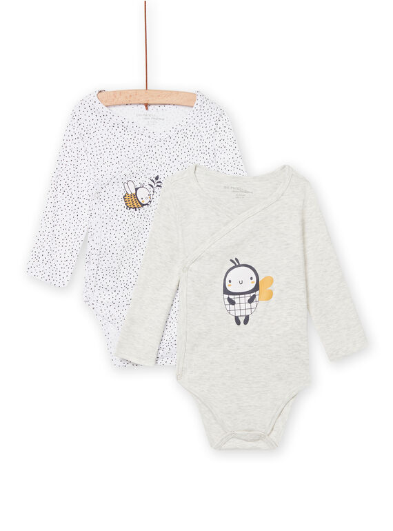 Pack de 2 bodis con estampado de abeja para niño recién nacido NOU1BOD6 / 22SF0441BDNJ920