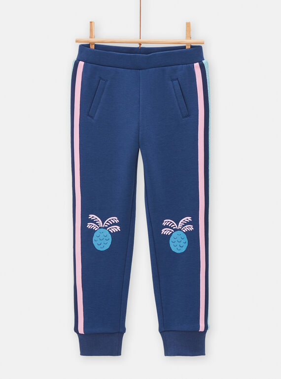 Pantalón azul de muletón forrado para niña TADEPANT / 24S901J1PANC220