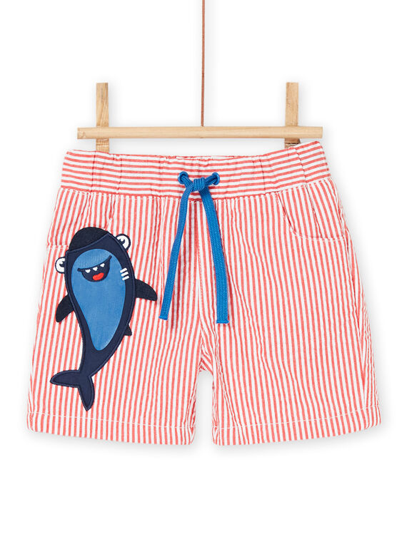 Bermudas de color rojo y blanco con estampado de rayas RUPOPBER2 / 23SG10X1BERF512