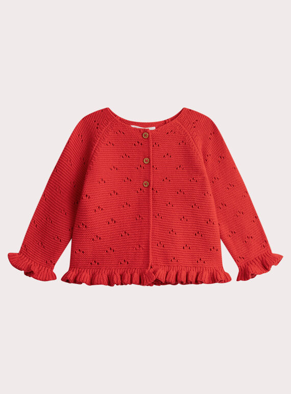 Cárdigan rojo para bebé niña WIKACAR / 25SG0932CARF505