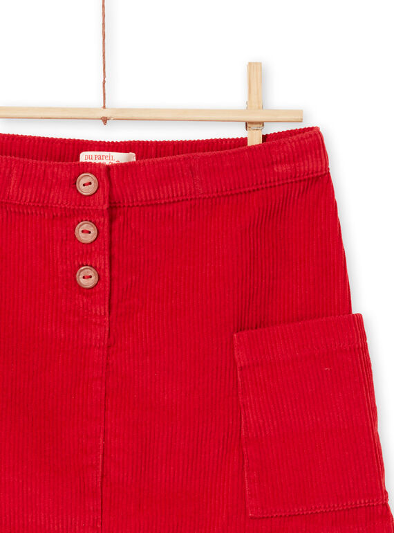 Falda roja de canalé para niña MACOMJUP1 / 21W901L2JUP408