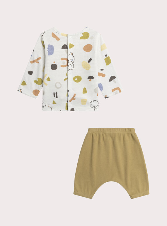 Conjunto de bebé de camiseta reversible y sarouel  XOU1ENS / 25WF0451ENS000