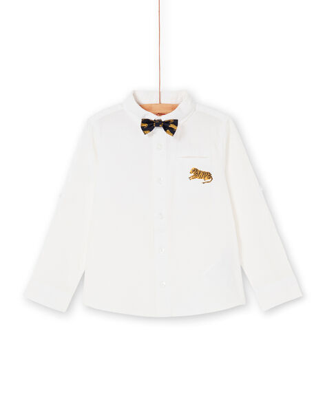 Camisa blanca con pajarita para niño LOJAUCHEM1 / 21S902O2CHM000