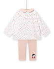 Conjunto de blusa y leggings con estampado de corazones para recién nacida NOU1ENS1 / 22SF0342ENS000