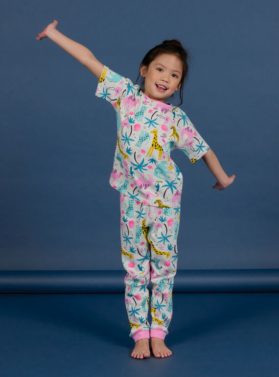 Pijama crudo jaspeado para niña NEFAPYJSAF / 22SH11H3PYJ006