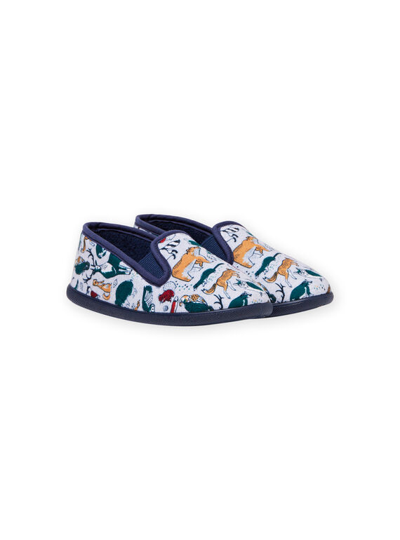 Patucos de color gris jaspeado con estampado animal para niño MOPANTANIM / 21XK3622D0B943