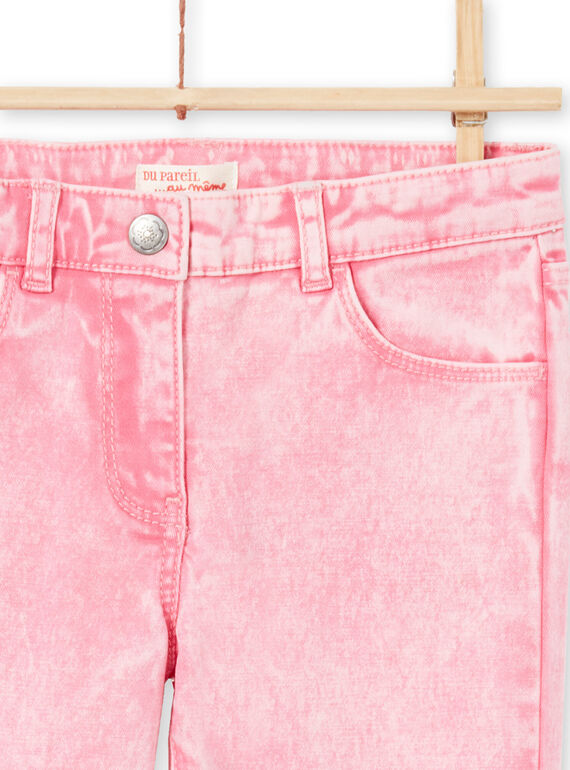 Vaquero rosa efecto acid wash para niña MAKAJEAN / 21W901I1JEAD305