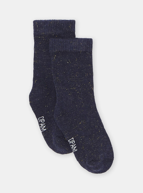 Calcetines con brillo de color azul marino para bebé niña SYIJOSOQLU2 / 23WI09B6SOQ070