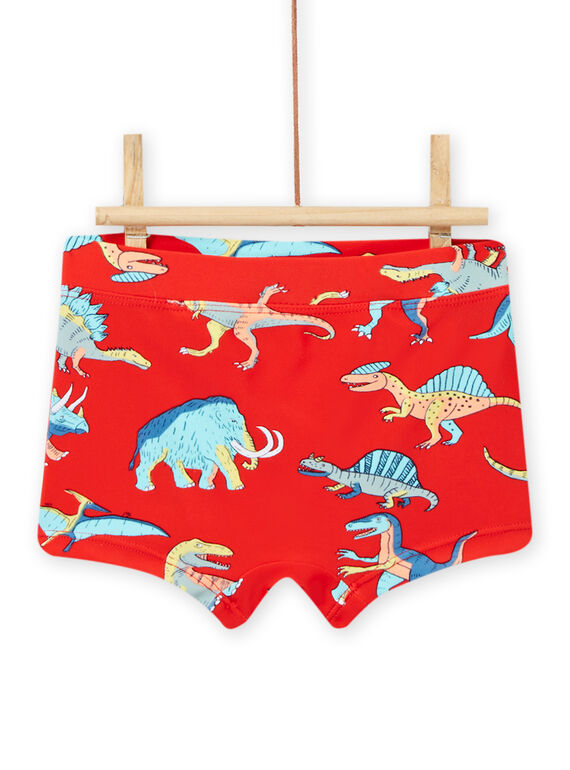 Bañador rojo anaranjado con estampado de dinosaurios para bebé niño NYUMER2EX2 / 22SI10LAMAIF527