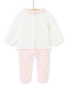 Pijama bicolor de terciopelo con estampado de Navidad para bebé niña MEFIPYJNO / 21WH13F1PYJD329