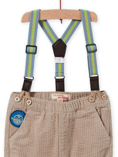 Pantalón de cuadros con tirantes de rayas para bebé niño MUPLAPAN2 / 21WG10O2PAN817