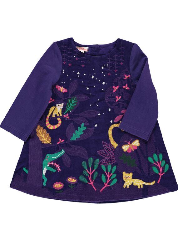 Baby girls' velour dress DIVIOROB1 / 18WG09H1ROB711
