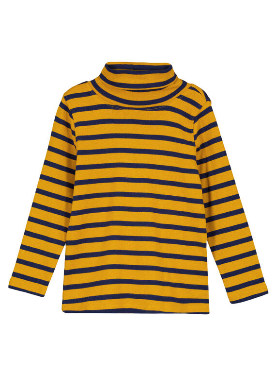 Jersey fino de canalé de color ocre de rayas de color gris GOJOSOUP3 / 19W902L4D3BB107