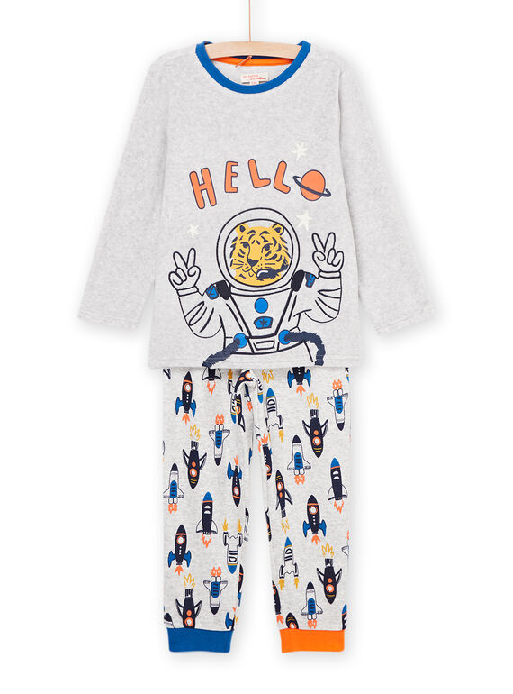 Pijama de terciopelo con dibujo de cohete PEGOPYJSPA / 22WH1238PYJJ922