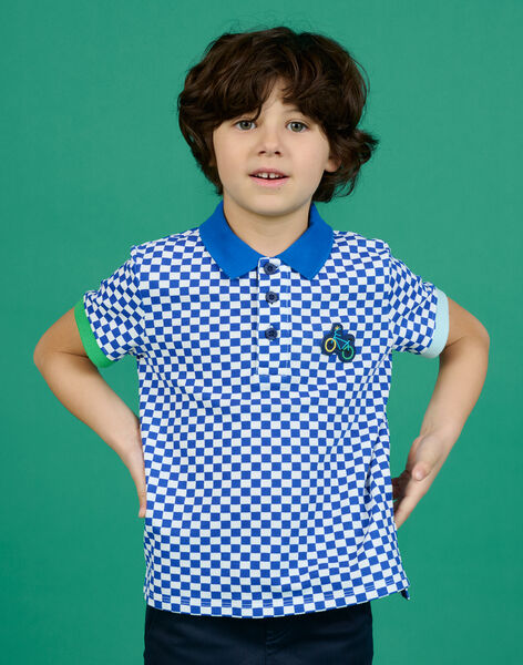 cepillo mesa Resbaladizo Polo de cuadros azul para niño : comprar online - Polos y camisas | DPAM