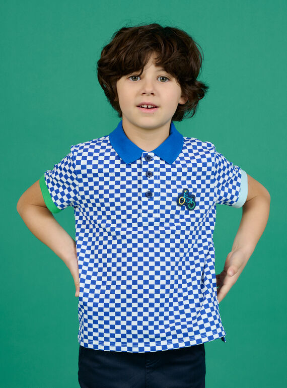 Polo de cuadros azul para niño NOGAPOL / 22S902O1POL000
