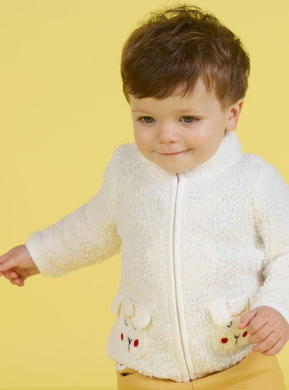 Cárdigan de color crudo con estampado de oveja para bebé niño MUMIXGIL / 21WG10J1GIL001