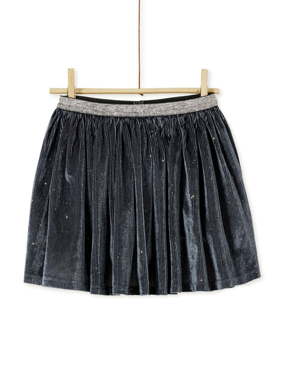 Falda de terciopelo con brillo plateado, cinturón de lúrex plateado KABOJUP1 / 20W901N1JUPJ916