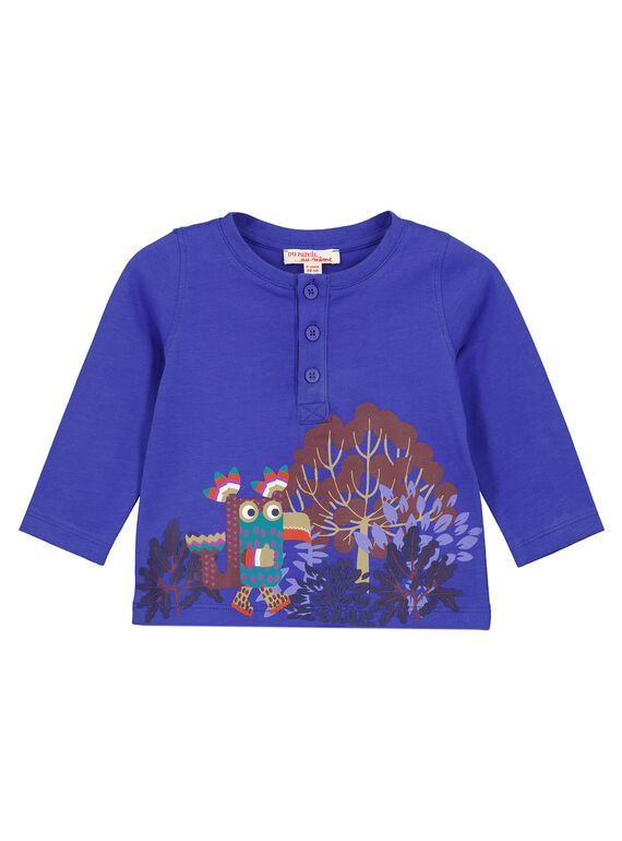 Camiseta de cuello tunecino de punto fino de color iris para bebé niño GUVIOTEE2 / 19WG10R2TML706