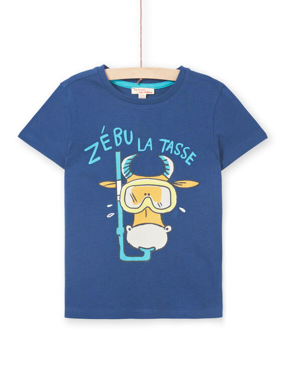 Camiseta de manga corta de color azul marino, para niño LOJOTI10 / 21S902F2TMC070
