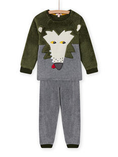 Pijama con estampado de lobo de soft boa para niño MEGOPYJBOA / 21WH1294PYJ628
