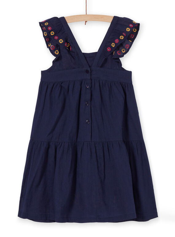 Vestido de color azul marino con estampado floral para niña LAMUMROB4 / 21S901Z2ROBC211