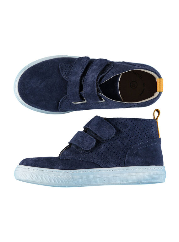 Zapatillas bicolor de piel de serraje para niño FGBASPERF / 19SK3643D3F070