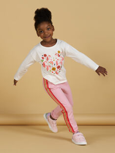 Pantalón forrado de color rosa de rayas con brillo para niña NAVIPANT2 / 22S901M2PAND326