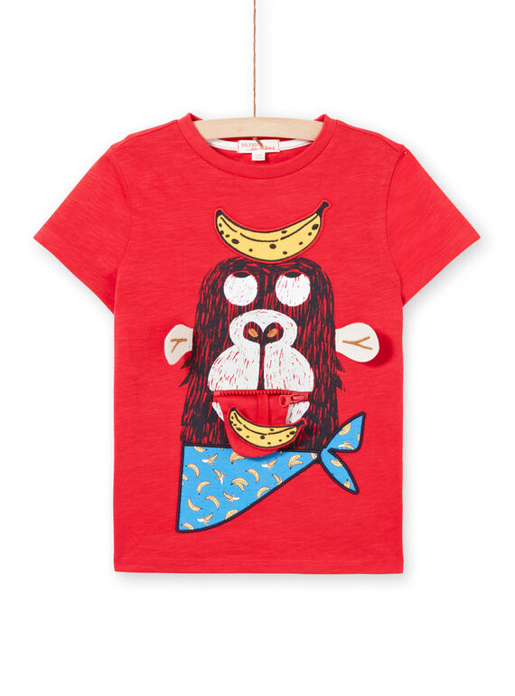 Camiseta de color rojo y amarillo para niño LOVITI3 / 21S902U3TMC505
