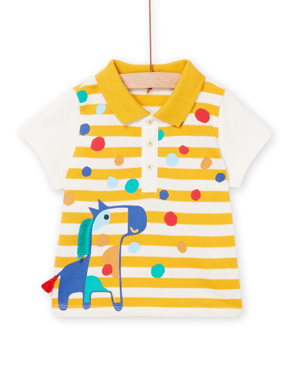 Polo crudo y amarillo de rayas para bebé niño NULUPOL / 22SG10P1POL001