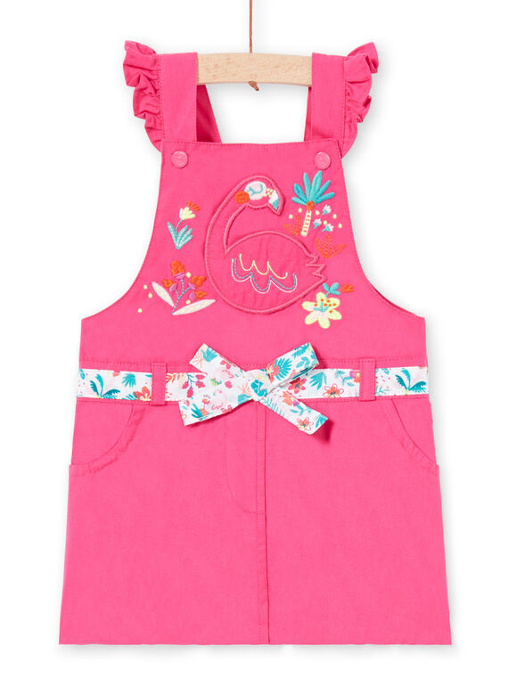 Vestido peto de color rosa para bebé niña LIBONROB1 / 21SG09W2ROB302