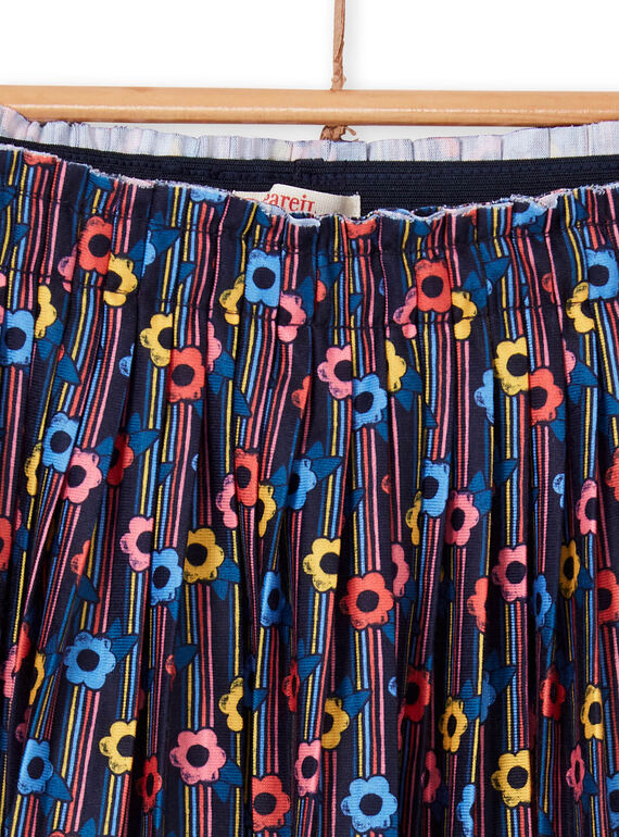 Falda rosa y azul con estampado floral para niña LAHAJUP / 21S901X1JUP070