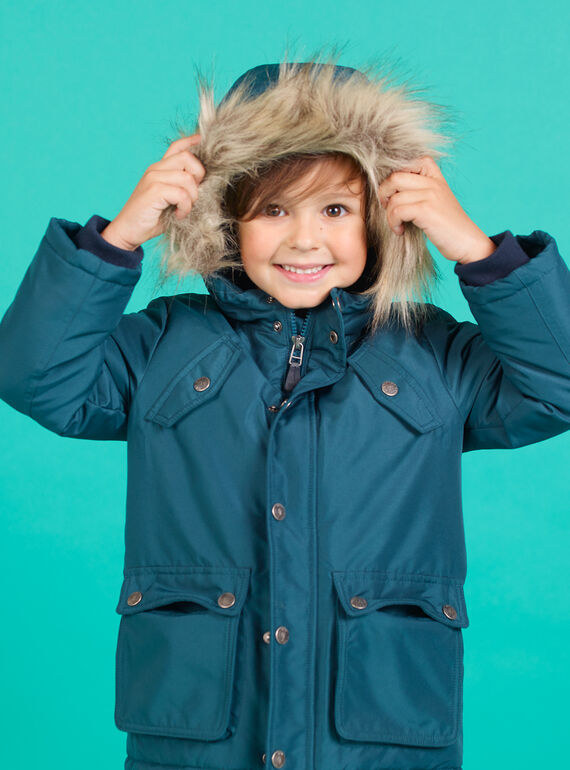 Parka lisa con capucha para niño MOGROPAR2 / 21W90251PAR716