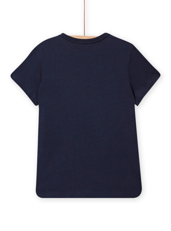 Camiseta de color azul noche con estampado de escarabajo con lentejuelas reversibles para niño NOSANTI5 / 22S902S3TMC705