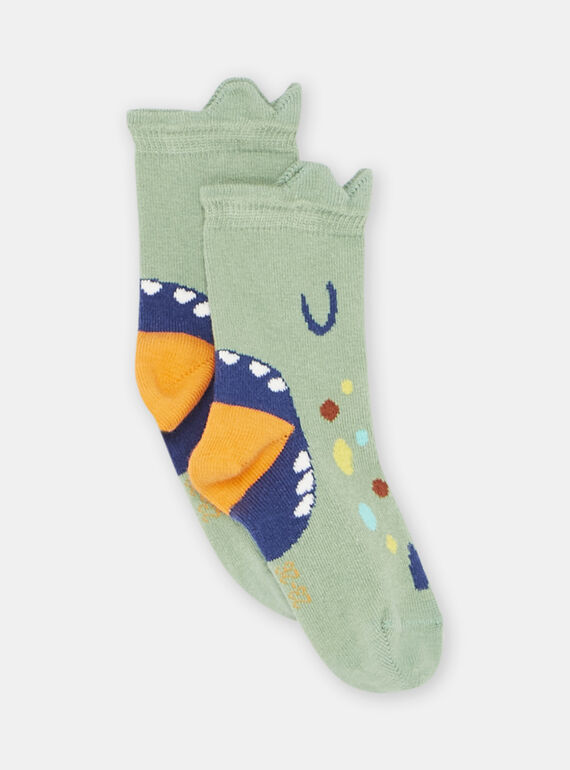 Calcetines verdes con estampado de dinosaurio para bebé niño SYUVERCHO / 23WI10B6SOQG619