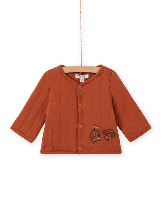 Cárdigan marrón de manga larga para recién nacido unisex MOU1GIL1 / 21WF0542GILI810