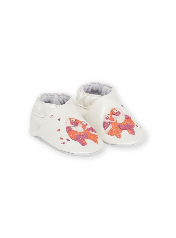 Patucos blancas con estampado de pájaros para bebé niña NICHOSBIRDS / 22KK3721D3S000