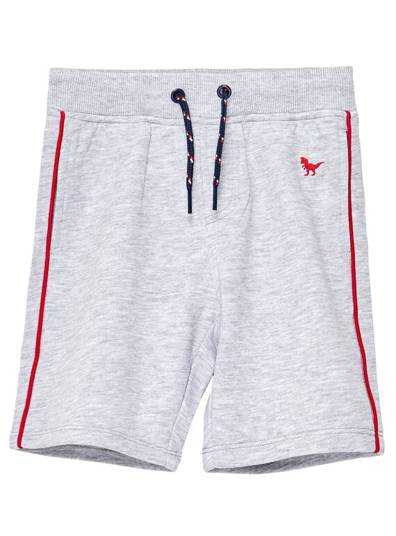 Bermudas de muletón de color gris jaspeado para niño JOJOBER3 / 20S90253D25943