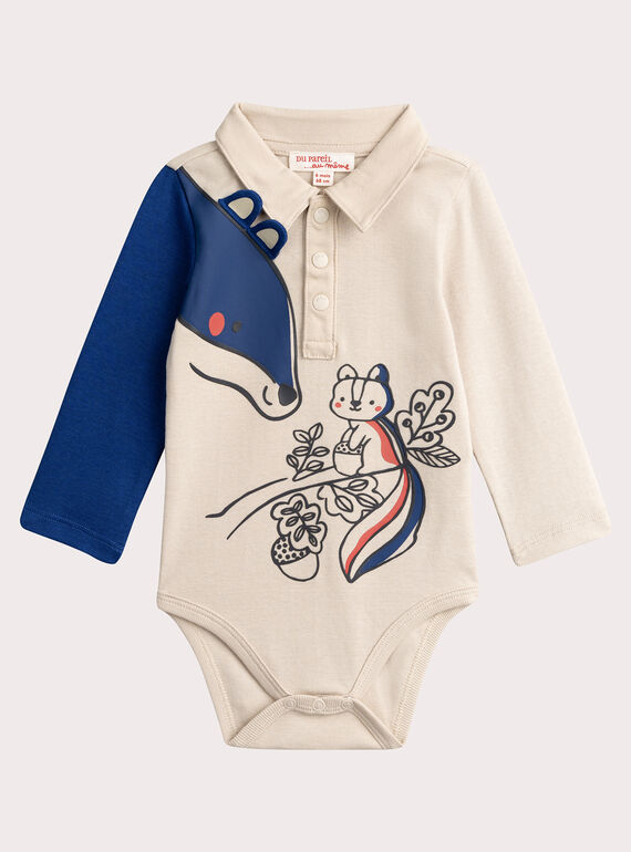Body de manga larga con animación de ardilla para bebé  VUROBOD / 24WG10P1BOD808