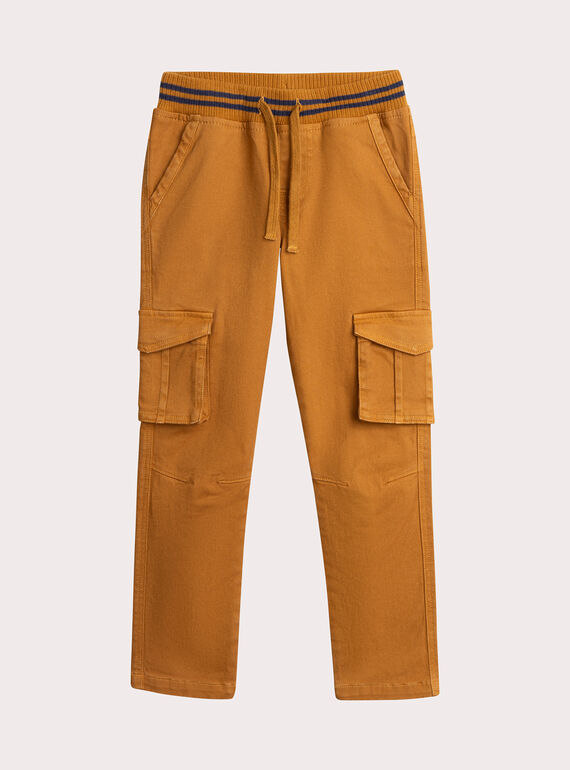 Pantalón de carga marrón para niño  VOJOPAMAT3 / 24W902H1PANI821