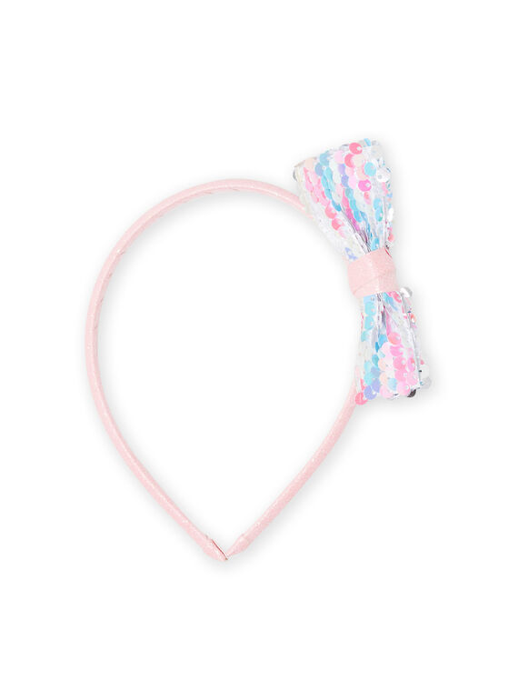 Diadema rosa claro con lazo estampado para niña MYANOSER2 / 21WI01T2TET321