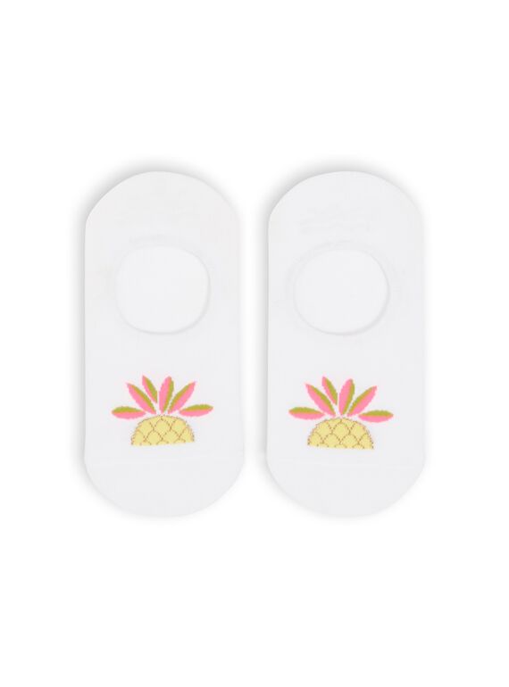 Calcetines blancos y amarillos para niña LYAJOSCHO3A / 21SI0145SOQ000