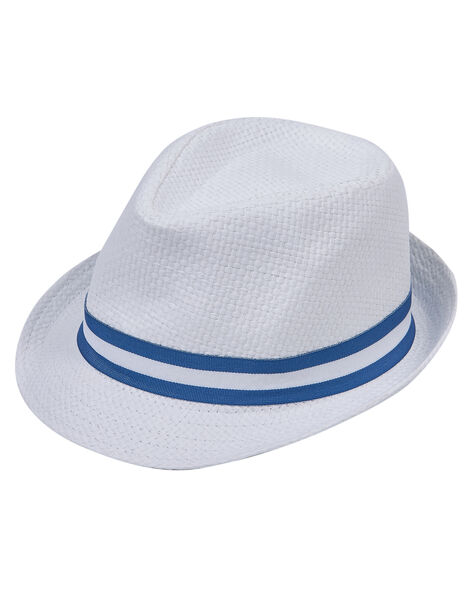Sombrero de color blanco con lazo azul para bebé niño JYUPOECHA / 20SI10G1CHA000