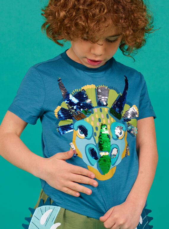 Camiseta azul para niño LOVERTI5 / 21S902Q3TMC715
